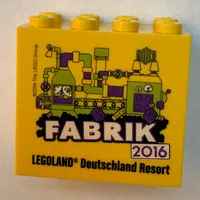 Brick 2 x 4 x 3 with 'LEGOLAND Deutschland Resort FABRIK 2016' Print