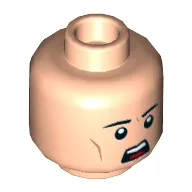 Minifig Head GCPD Officer, Eyebrows, Chin Dimple, Open Mouth Scowl Print