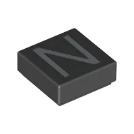 Tile 1 x 1 with letter Capital N Print