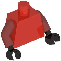 Torso, Ninja Robe, Gold Scales, Dragon print, Dark Red Arms, Black Hands