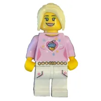 Bright Pink Torso, White Legs, Bright Light Yellow Hair