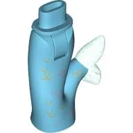 Minidoll Hips and Fishtail (Mermaid) with Satin Trans-Light Blue Tail print