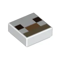 Tile 1 x 1 with Pixelated Dark Brown/Dark Tan/Medium Nougat Face print