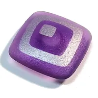 Clikits Icon, Square 2 x 2 Large with Pin, Silver Square with Cutout and Offset Small Silver Square Print