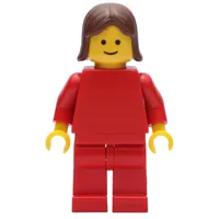 Woman, Red Torso, Red Legs, Brown Hair (3626b Head)