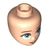 Minidoll Head, Dark Red Eyebrows, Bright Light Blue Eyes, Looking Up