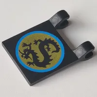 Flag 2 x 2 Square [Thin Clips] with Black Dragon Print