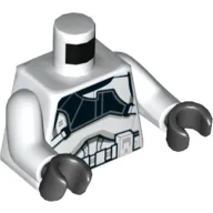 Torso Armor with Black Pauldron Print (Clone Trooper Gunner), White Arms, Black Hands