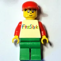 White Torso, Freestyle, Green Legs, Red Cap