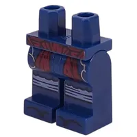 Hips and Dark Blue Legs with Dark Red Sash, Sand Blue Knee Wraps, Gold Clouds print