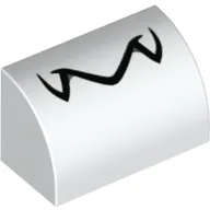 Brick Curved 1 x 2 x 1 No Studs with Jagged Black Line (Dry Bones Mouth) Print