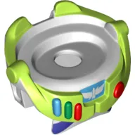 Minifig Neckwear Spacesuit with Lime Trim and Colored Buttons (Buzz Lightyear)