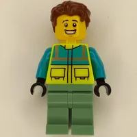 Paramedic - Vibrant Yellow Torso, Sand Green Legs, Reddish Brown Hair