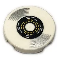 Tile Round 2 x 2 with Silver Vinyl LP Record print
