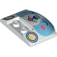 Slope Curved 3 x 4 x 2/3 Triple Curved with Medium Azure Dog Face, Headlights print