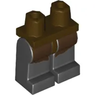 Hips and Black Legs with Dark Brown Robe Print