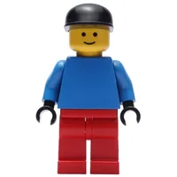 Soccer Player Goalie Blue Torso, Red Legs, Black Cap