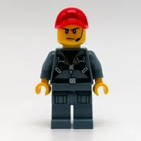 Marine Explorer, Sand Blue Jumpsuit, Red Cap, Headset