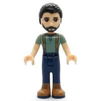 Steve - Sand Green Shirt, Dark Blue Trousers