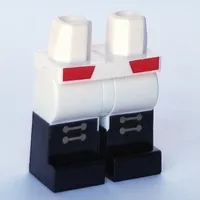 Hips with White Legs and Black Boots Pattern with Red Lapels and Gold Laces print