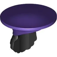 Hat and Hair, Wide Flat Top with Hair Dreadlocks Black pattern