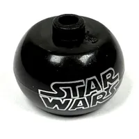 Pen Bead, Round Orb with 'STAR WARS' Print