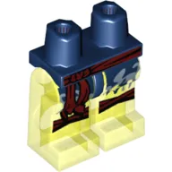 Hips and Trans-Neon Green Legs with Dark Red Sash, Blue Robe, Knee Straps