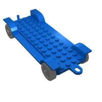 Fabuland, Vehicle Base, Car Chassis 14 x 6.5 with Tow-Hook and Light-Gray Wheels