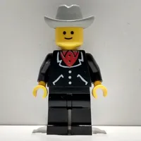 Man - Black Suit, Light Bluish Gray Cowboy Hat