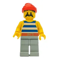 Pirate - Blue Stripes, Light Gray Legs, Red Bandana, 3626a