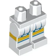 Hips and White Legs with Blue and White Short Skirt and White Shoes Print