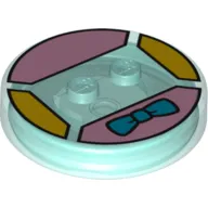 Function Brick Round 4 x 4 x 2/3 with 2 Studs and Bow Tie Print