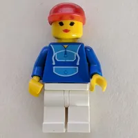 Woman - Blue Jogging Suite, White Legs