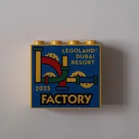 Brick 2 x 4 x 3 with 'LEGOLAND DUBAI RESORT 2023 FACTORY' Print