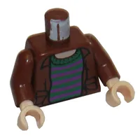Torso Shirt, Open over Striped Sweater Print (Ron Weasley), Reddish Brown Arms, Light Nougat Hands
