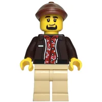 Taxi Driver, Dark Brown Jacket, Tan Legs, Reddish Brown Hat