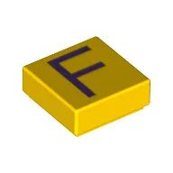 Tile 1 x 1 with letter Capital F Print