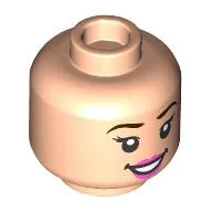 Minifig Head Cinderella / Wendy Darling, Reddish Brown Eyebrows, Pink Lips, Open Mouth Smile / Closed Mouth Smile print