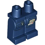 Hips and Dark Blue Legs with Topographical Map and Zippered Pocket Print