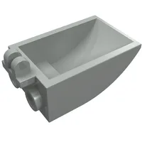 Construction Vehicle Bucket 2 x 3 Curved Bottom, Hollow, with Hinge 2 Fingers