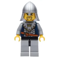 Knight, Dark Blue, Helmet, Goatee Beard and Printed Hair