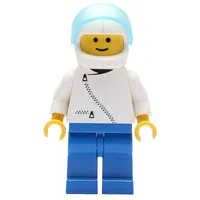Man, White Jacket with Zipper, Blue Legs, White Helmet with Visor