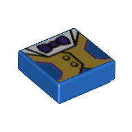 Tile 1 x 1 with Blue/Gold Tuxedo Print