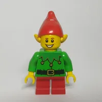 Elf - Bright Green Torso, Red Legs, Red Hat