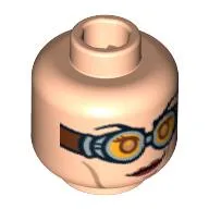 Minifig Head Madame Hooch, Dual Sided, Red Lipstick, Goggles / No Goggles Print [Blocked Open Stud]