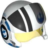 Helmet with Visor Rebel Pilot, Cheek Protectors, Trans-Yellow Visor and Black Details with Blue Rebel Logo Print