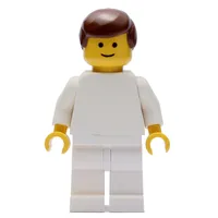 Man, Plain White, Brown Hair