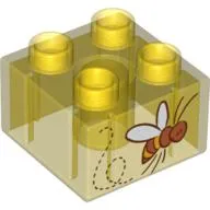 Duplo Brick 2 x 2 with Flying Bee Print