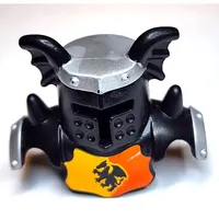 Duplo Armor with Black Helmet with Silver Top, and Red and Yellow Breastplate and Dragon Print