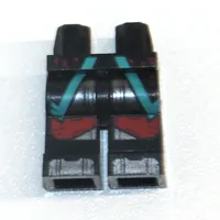 Hips and Black Legs with Dark Turquoise Straps, Red Knee Plates Print